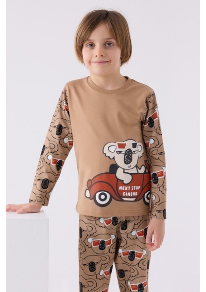 Erkek Çocuk Uzun Kol Pijama Takım RP3446 Vizon