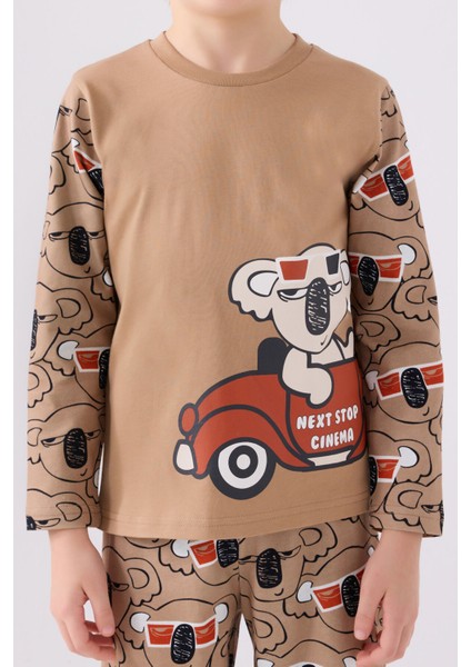 Erkek Çocuk Uzun Kol Pijama Takım RP3446 Vizon