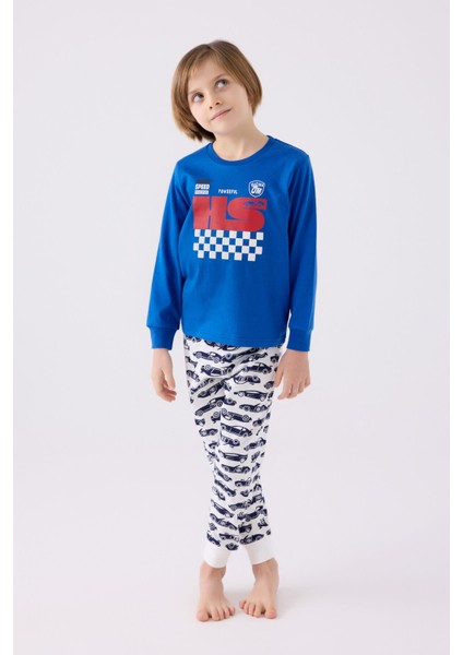 Erkek Çocuk Uzun Kol Pijama Takım RP3439 Cobalt