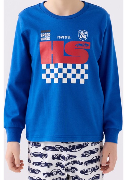 Erkek Çocuk Uzun Kol Pijama Takım RP3439 Cobalt fırsatları