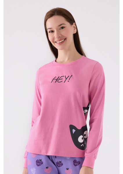Kadın Pembe Uzun Kol Pijama Takım fiyatları