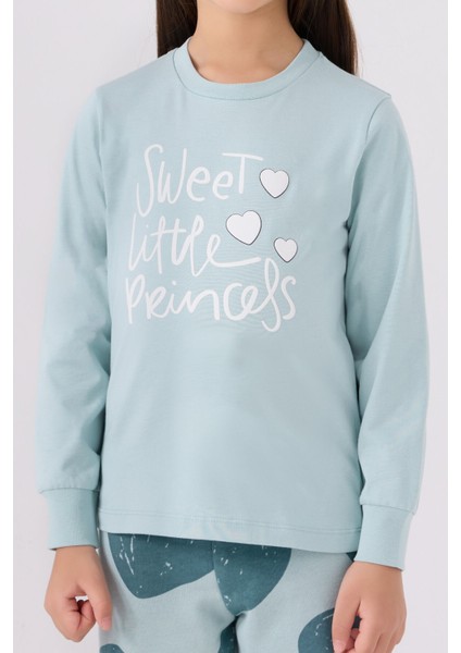 Kız Çocuk Mavi Uzun Kol Pijama Takım fırsatları