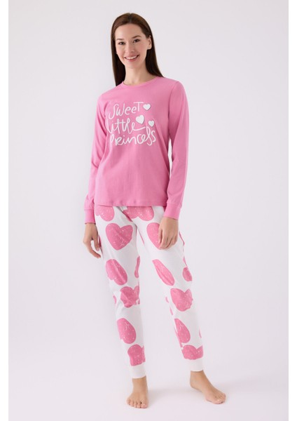 Kız Çocuk Uzun Kol Pijama Takım RP3470 Karanfil