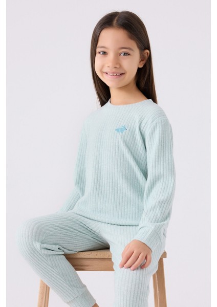 Kız Çocuk Uzun Kol Pijama Takım RP3464 Su Yeşili fiyatları