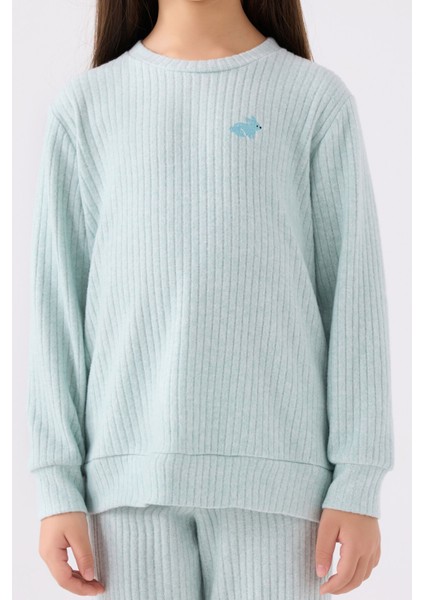 Kız Çocuk Uzun Kol Pijama Takım RP3464 Su Yeşili fırsatları