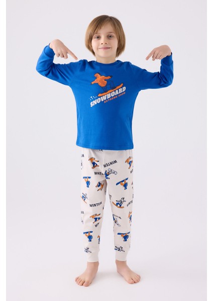 Erkek Çocuk Uzun Kol Pijama Takım RP3435 Cobalt