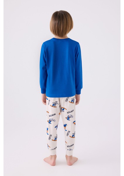 Erkek Çocuk Uzun Kol Pijama Takım RP3435 Cobalt