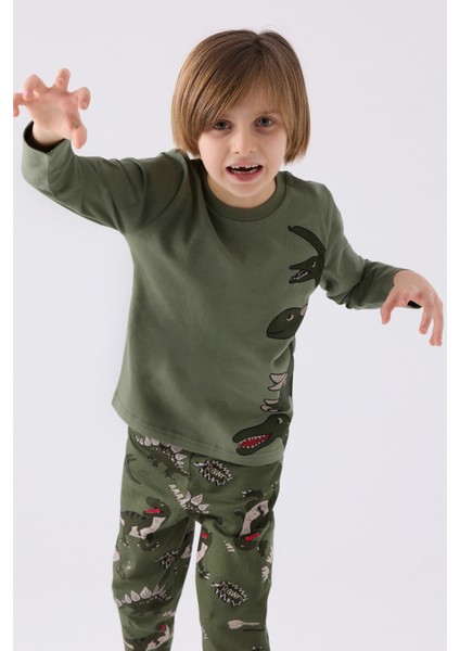 Erkek Çocuk Uzun Kol Pijama Takım RP3429 Haki fiyatları