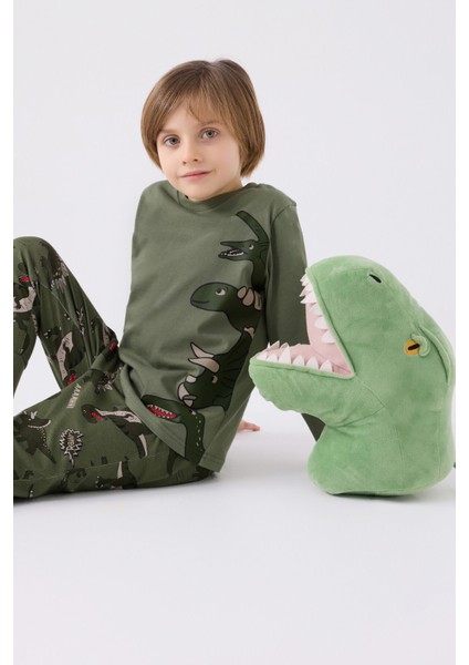Erkek Çocuk Uzun Kol Pijama Takım RP3429 Haki modelleri