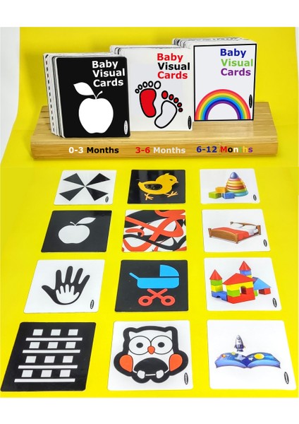 (0-18 Ay) Yenidoğan Baby Visual - Yüksek Kontrastlı Görsel Uyarımlı - Ilk Zeka Gelişim Kartları modelleri