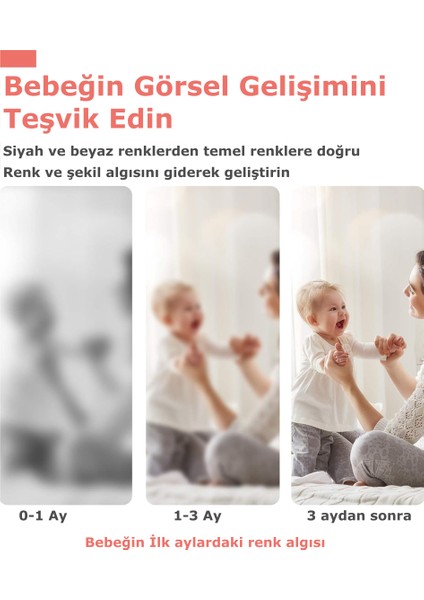 (0-18 Ay) Yenidoğan Baby Visual - Yüksek Kontrastlı Görsel Uyarımlı - Ilk Zeka Gelişim Kartları fırsatları