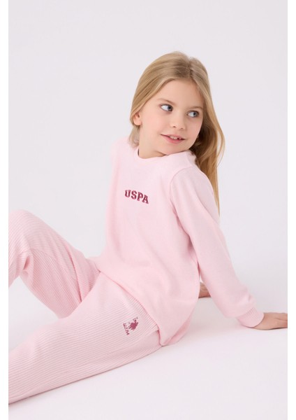 Kız Çocuk Uzun Kol Pijama Takım US1987 Açık Pembe modelleri