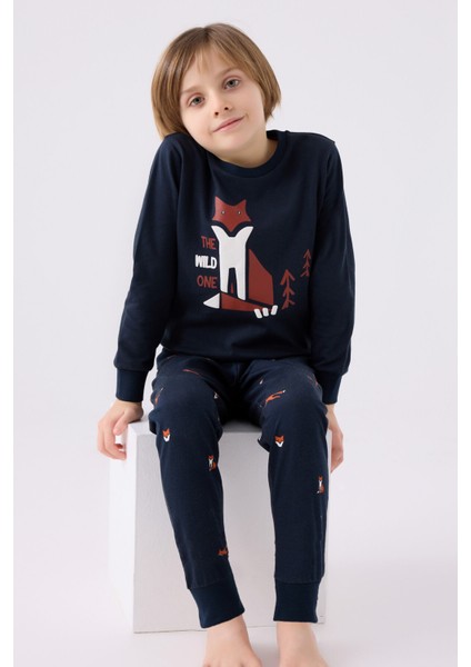 Erkek Çocuk Uzun Kol Pijama Takım RP3432 Navy modelleri