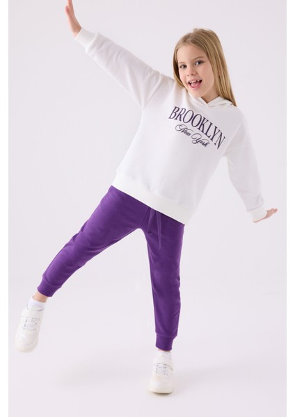 Kız Çocuk Eşofman Takımı RP3483 Krem modelleri