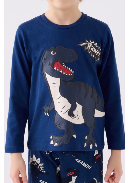 Erkek Çocuk Uzun Kol Pijama Takım RP3428 Koyu Indigo fırsatları
