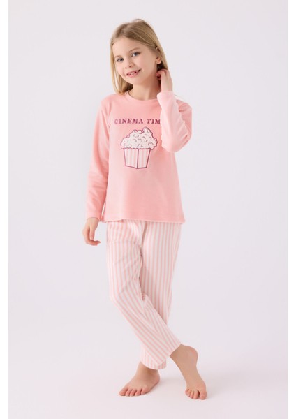 Kız Çocuk Uzun Kol Pijama Takım RP3479 Pembe