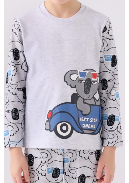 Erkek Çocuk Uzun Kol Pijama Takım RP3446 Kar Melanj fırsatları