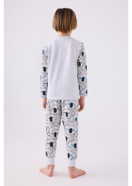 Erkek Çocuk Uzun Kol Pijama Takım RP3446 Kar Melanj indirimleri