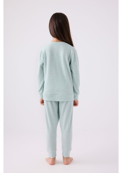 Kız Çocuk Uzun Kol Pijama Takım RP3464 Su Yeşili indirimleri
