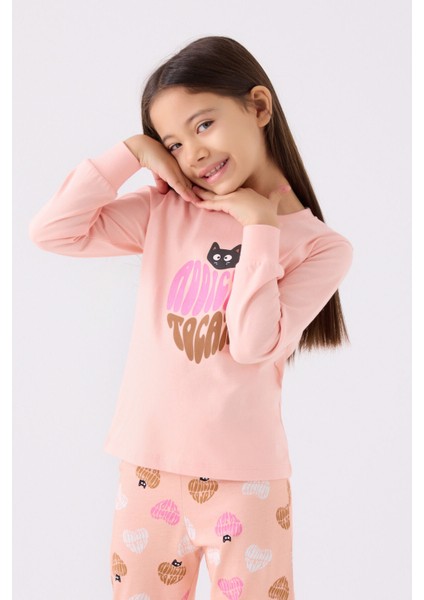 Kız Çocuk Pembe Uzun Kol Pijama Takım fiyatları