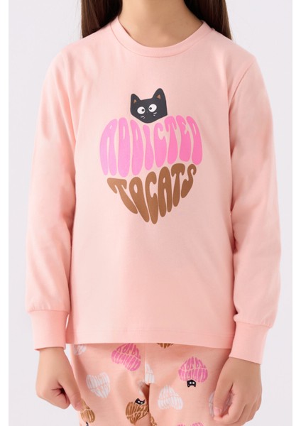 Kız Çocuk Pembe Uzun Kol Pijama Takım fırsatları
