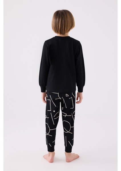 Erkek Çocuk Uzun Kol Pijama Takım RP3379 Siyah indirimleri