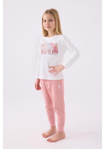 Kız Çocuk Uzun Kol Pijama Takım US1984 Krem modelleri