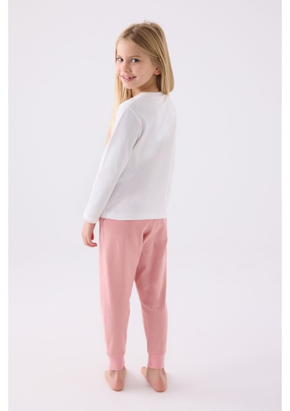 Kız Çocuk Uzun Kol Pijama Takım US1984 Krem indirimleri