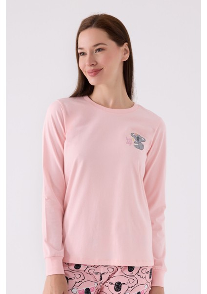 Kadın Pembe Uzun Kol Pijama Takım fiyatları