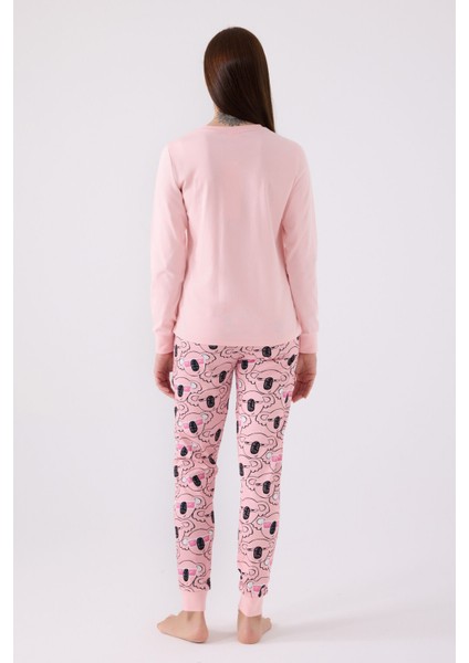 Kadın Pembe Uzun Kol Pijama Takım indirimleri