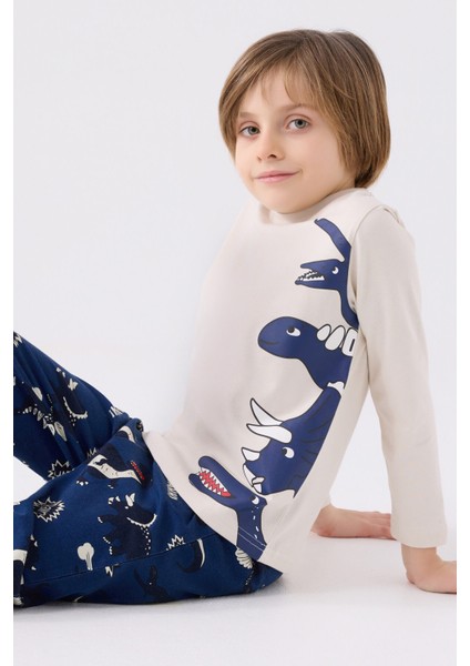 Erkek Çocuk Uzun Kol Pijama Takım RP3429 Bej fiyatları