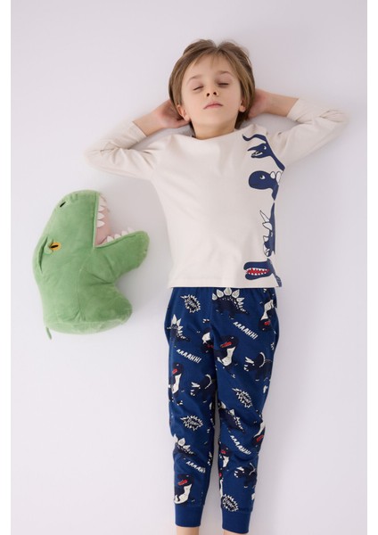 Erkek Çocuk Uzun Kol Pijama Takım RP3429 Bej modelleri