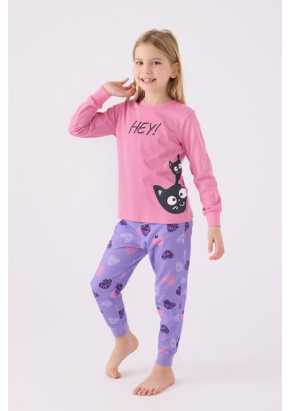 Kız Çocuk Pembe Uzun Kol Pijama Takım modelleri