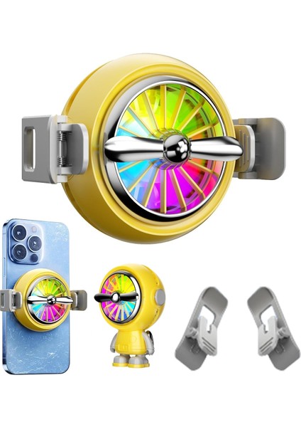 Ultra Kaliteli Klimalı 2in1 Telefon Sogutucu Magsafe Özellikli Mandallı Aliminyum Rgb Işıklı FAN(2024 Yeni Model)