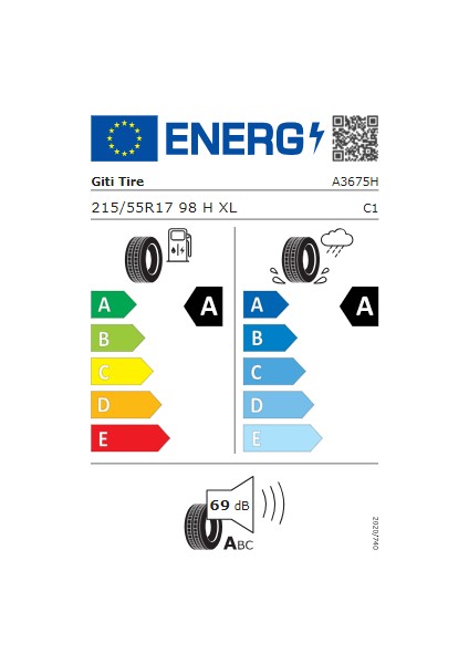 215/55 R17 Xl 98H Gıtı Synergy H2 Volkswagen Caddy Oto Yaz Lastiği (Üretim Yılı: 2024)