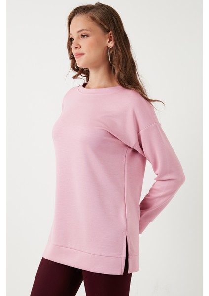 Streç Oversize Fit Bisiklet Yaka Modal Kumaş Sweat Bayan SWEAT 5865877 fiyatları