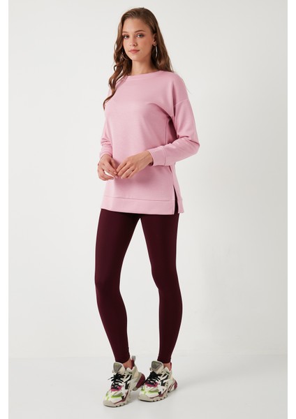 Streç Oversize Fit Bisiklet Yaka Modal Kumaş Sweat Bayan SWEAT 5865877 modelleri