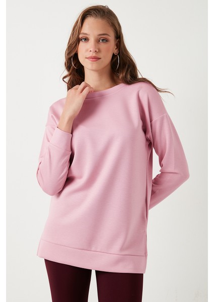 Streç Oversize Fit Bisiklet Yaka Modal Kumaş Sweat Bayan SWEAT 5865877 fırsatları