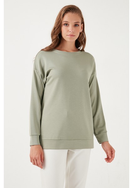 Streç Oversize Fit Bisiklet Yaka Modal Kumaş Sweat Bayan SWEAT 5865877 indirimleri