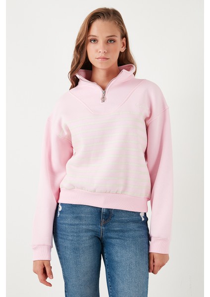 Streç Oversize Fit Yarım Fermuarlı Dik Yaka Sweat Bayan Sweat 5865883 fiyatları