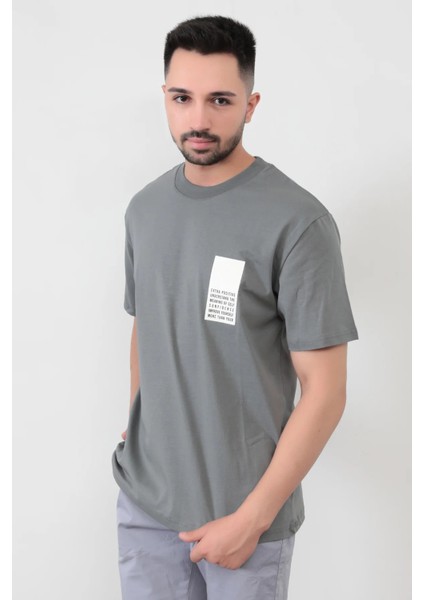 John Borners Açık Haki Erkek Extra Positive Baskılı Regular Kesim T-Shirt