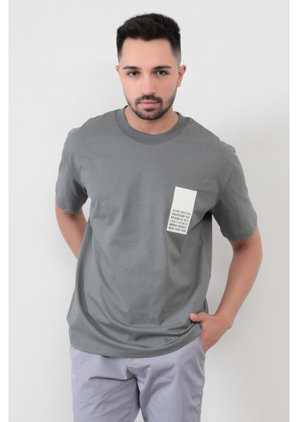 John Borners Açık Haki Erkek Extra Positive Baskılı Regular Kesim T-Shirt