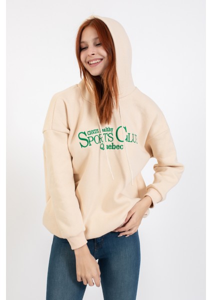 Kadın Sports Club Baskılı Sweatshirt