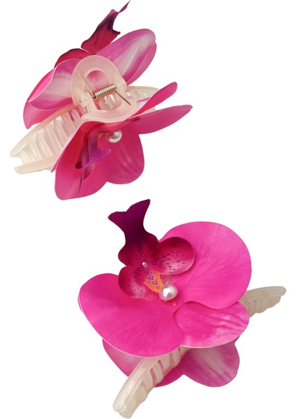 Aloha Orkide Çiçeği Incili Mandal Toka (ÖLÇÜ:10CM)