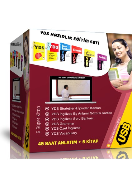 Enine Boyuna Eğitim YDS Hazırlık Eğitim Seti (6 Kitap - 45 Saat Anlatım)