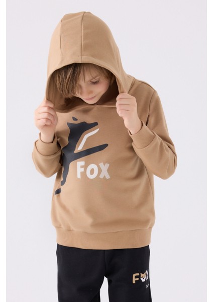 Erkek Çocuk Eşofman Takımı Koyu Krem Renkli Konforlu Tasarım 2023 Sezonu fiyatları