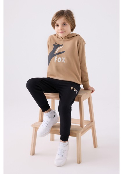 Erkek Çocuk Eşofman Takımı Koyu Krem Renkli Konforlu Tasarım 2023 Sezonu modelleri