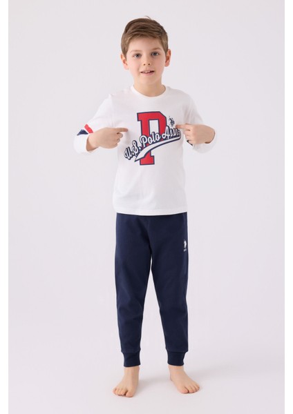 Erkek Çocuk Uzun Kol Pijama Takım US1902 Krem modelleri