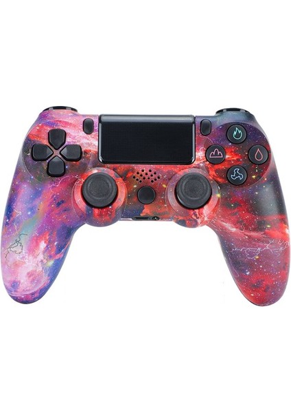 Hoparlör ve Stereo Kulaklık Jakı ile Ps4 Oyun Joystick&#39;i Için Kablosuz Oyun Kumandası Gamepad - Kırmızı Yıldızlı Gökyüzü (Yurt Dışından)