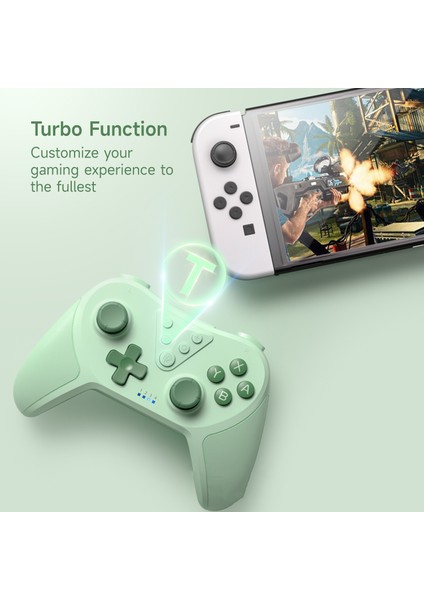 Easysmx T37 Bluetooth / Kablolu 3D Joystick Oyun Kumandası Gamepad - Yeşil (Yurt Dışından)